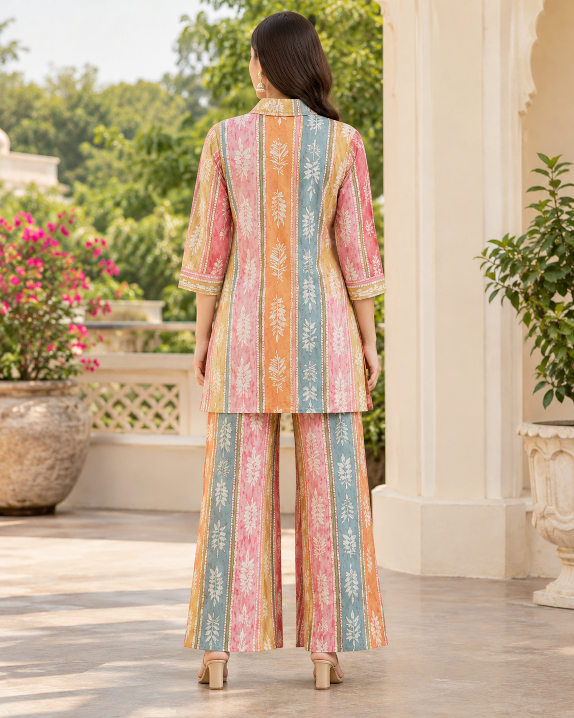 Multicolor Floral Printed Kurta Palazzo Set